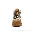 Double face sheepskin printed boots